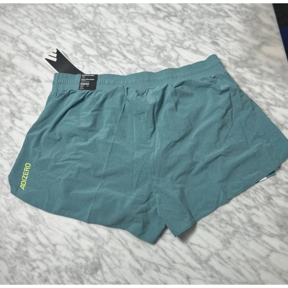 Adidas Adizero 2” Split Shorts Running racing Powder Teal Men's XL JV7153 NEW